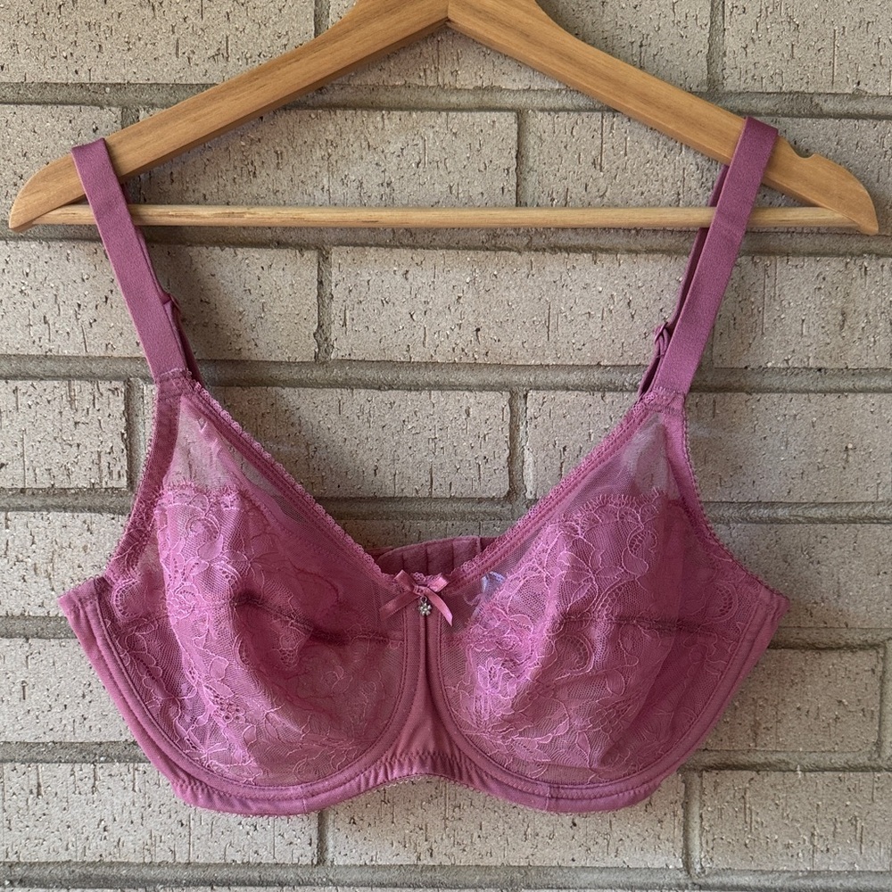 Wacoal Retro Chic Full Figure Underwire Bra Heather Rose Style 855186 Size 34DD